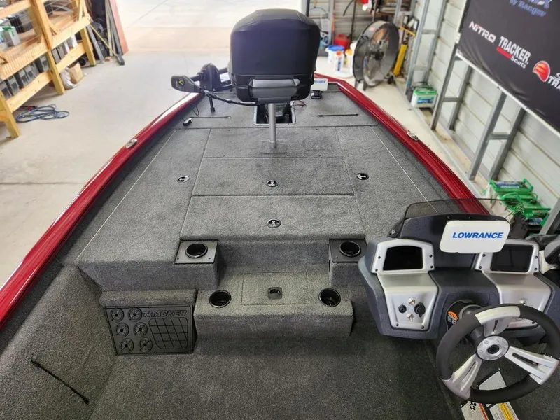 Slide: The Image of 2025 Tracker Pro Team™ 195 Tournament Edition boat interior with Lowrance electronics. - 8