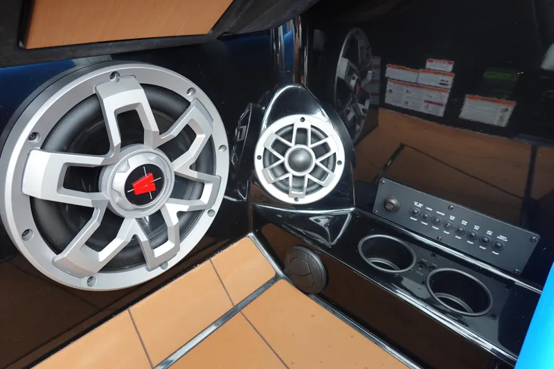 Slide: The Image of 2023 Axis T250 boat audio system with speakers and control panel. - 15