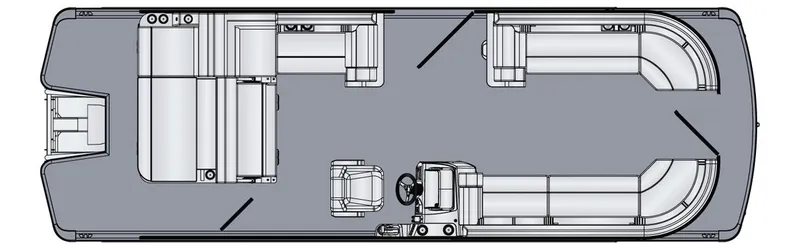 Slide: The Image of Floor plan of 2025 Harris Sunliner 230 pontoon boat, featuring spacious seating layout. - 19