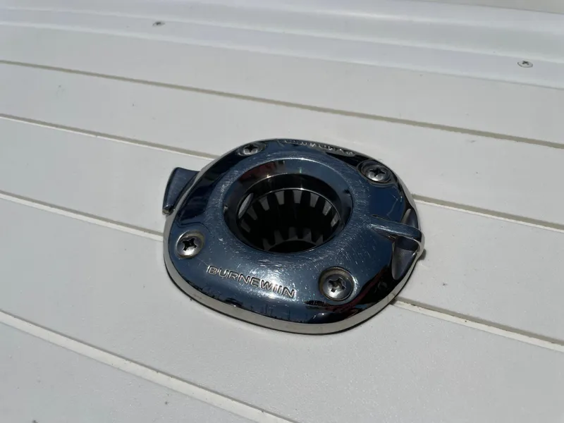 Slide: The Image of Chrome deck fitting on 2016 Parker 2530 Extended Sport Cabin boat. - 16