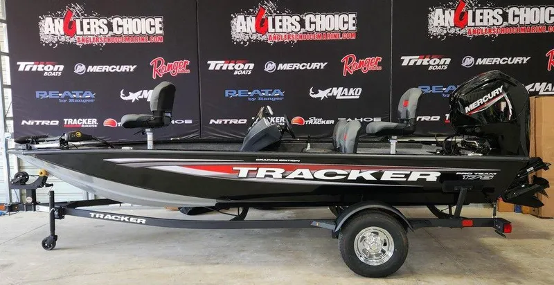 The Image of 2026 Tracker Pro Team™ 175 boat on display at Angler's Choice showroom. - 1