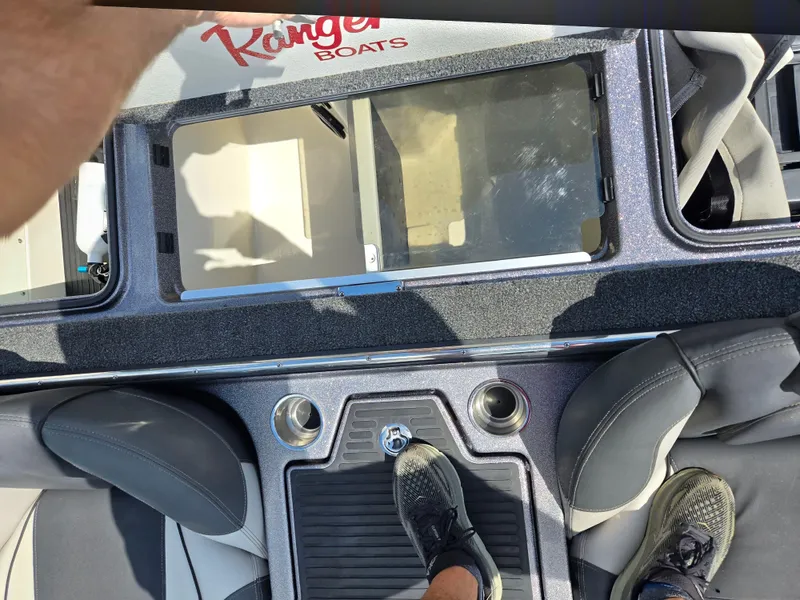 Slide: The Image of 2018 Ranger Z520 Comanche Ranger Cup boat interior with seats and console. - 20