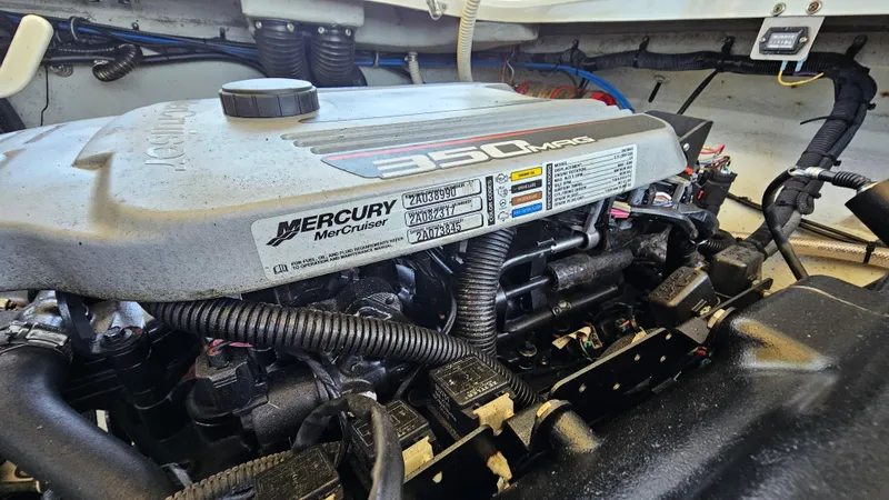 Slide: The Image of Engine of a 2013 Chris-Craft Launch 22 with Mercury MerCruiser 350 MAG. - 19