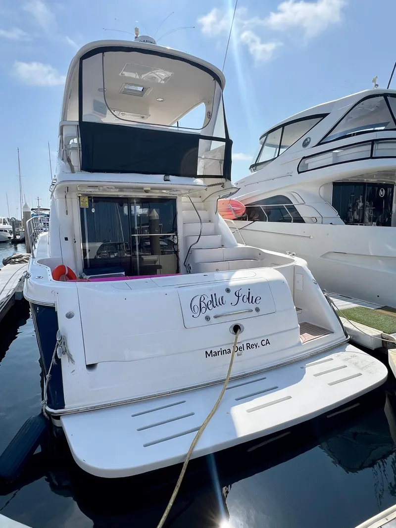 Slide: The Image of 2002 Sea Ray 560 Sedan Bridge yacht docked at Marina Del Rey, CA. - 7
