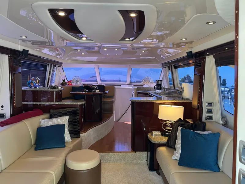 Slide: The Image of Luxurious interior of a 2008 Sea Ray 58 Sedan yacht with elegant furnishings. - 29