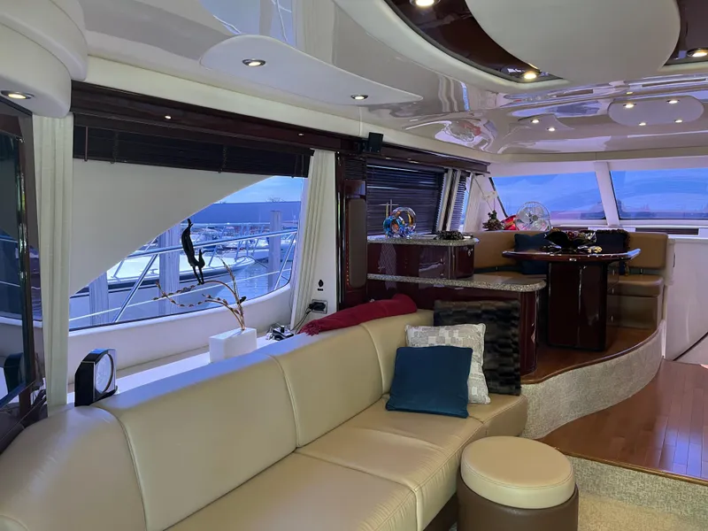 Slide: The Image of Luxurious interior of a 2008 Sea Ray 58 Sedan yacht with elegant seating and decor. - 34