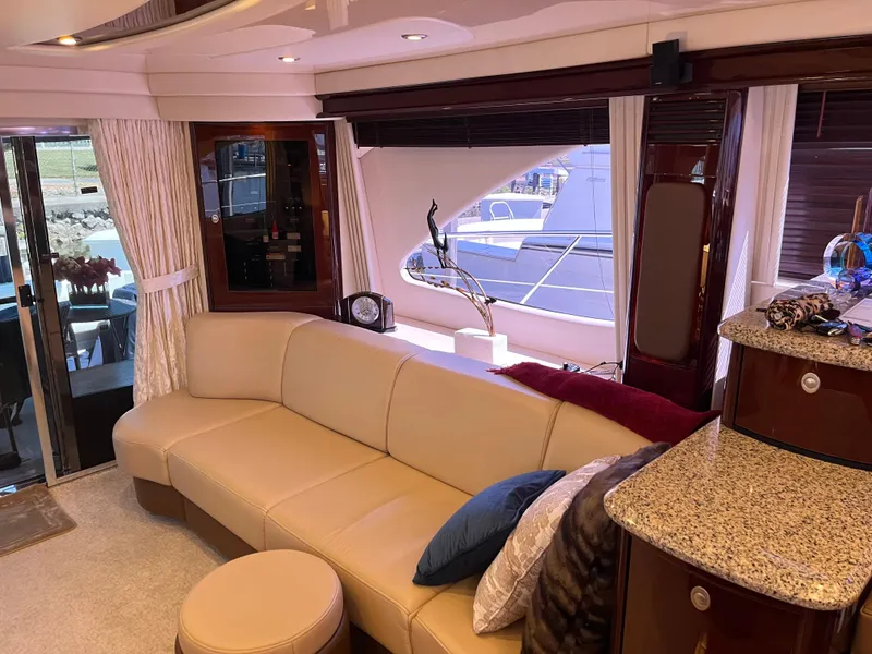 Slide: The Image of Luxurious interior of a 2008 Sea Ray 58 Sedan yacht with elegant furnishings. - 37