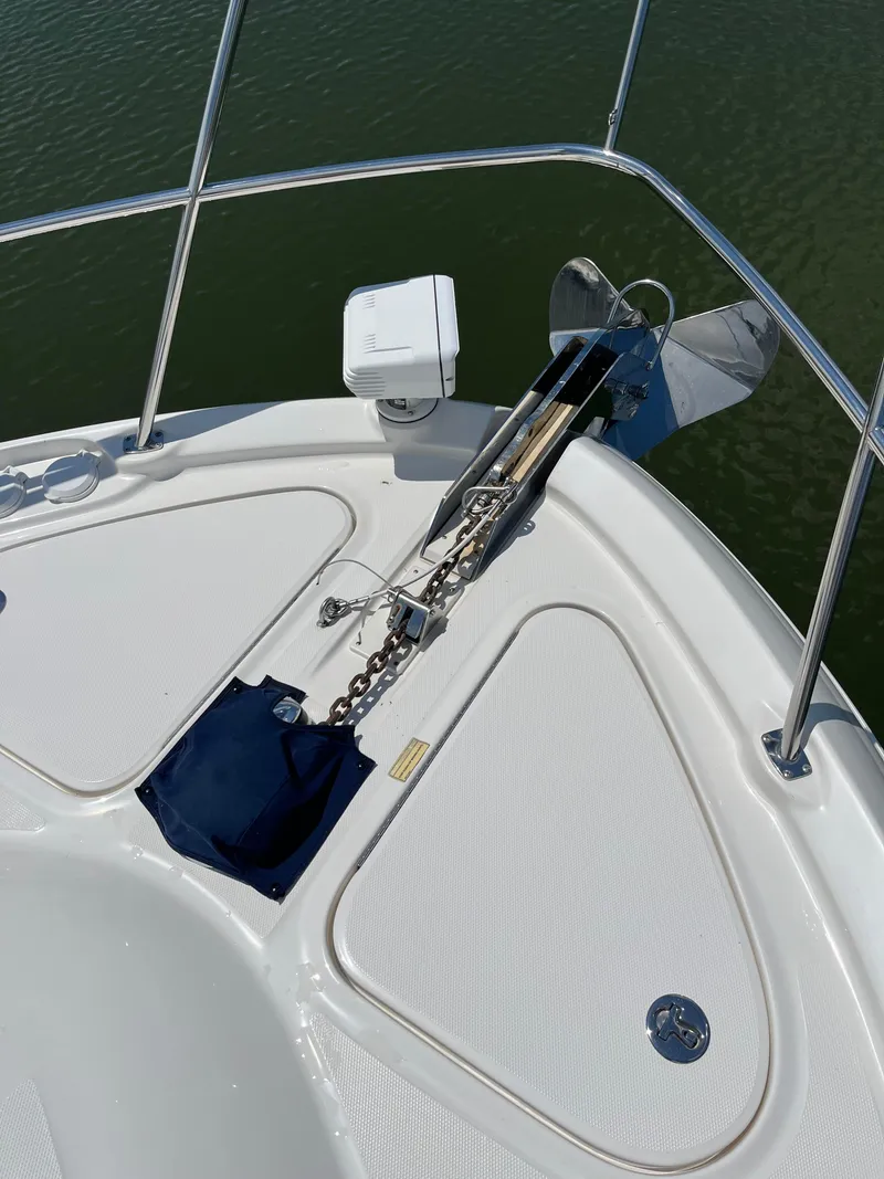 Slide: The Image of Bow of 2008 Sea Ray 58 Sedan with anchor and railing. - 7