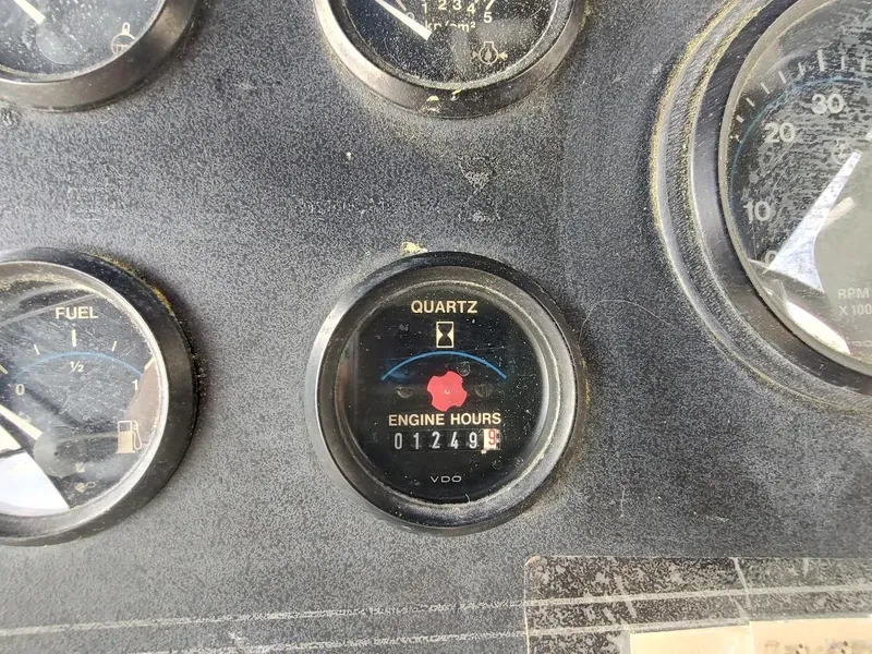 Slide: The Image of Instrument panel of a 1992 Carver 36 Aft Cabin showing 1249 engine hours. - 22