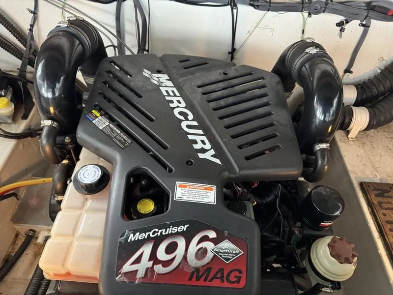 Slide: The Image of MerCruiser 496 MAG engine in 2006 Crownline 290 BR boat. - 17
