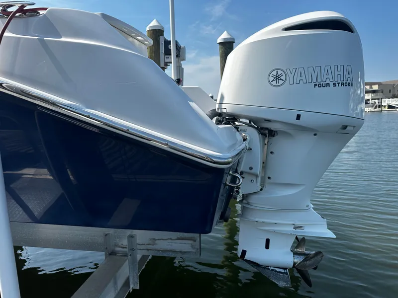 Slide: The Image of 2012 Everglades 295 Center Console with Yamaha four-stroke outboard engine. - 4