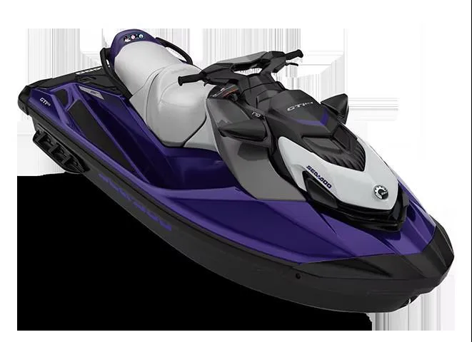 Slide: The Image of 2025 Sea-Doo GTI SE 170 jet ski in sleek purple and black design. - 2