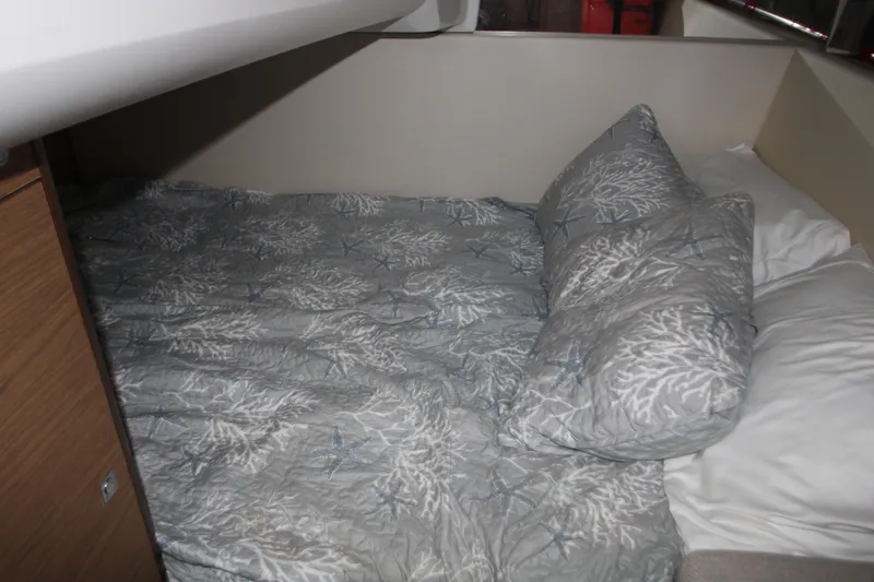 Slide: The Image of Interior of 2012 Jeanneau Leader 10 yacht bathroom with modern fixtures and wood accents. - 11