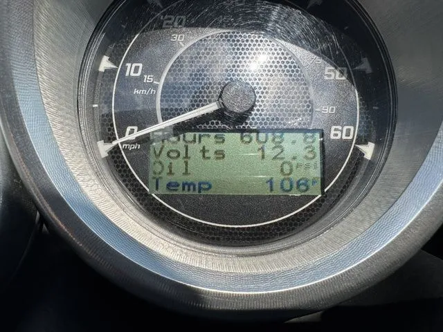 Slide: The Image of Close-up of 2012 MasterCraft X-35 speedometer displaying 60 mph and digital readings. - 38