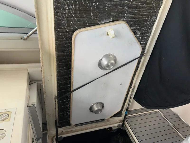 Slide: The Image of 1997 Cruisers Yachts 3575 Esprit cabin interior with hatch and insulation. - 8