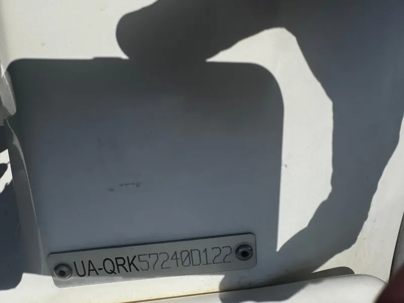 Slide: The Image of 2022 Brig Eagle 6 boat identification plate with serial number UA-QRK57240D122. - 29
