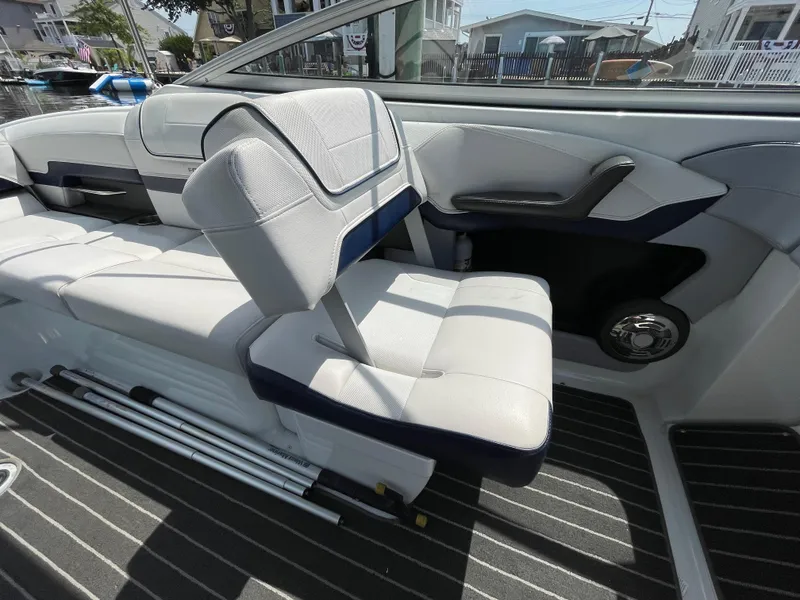 Slide: The Image of 2014 Formula 270 Bowrider interior with white seating and striped flooring. - 37