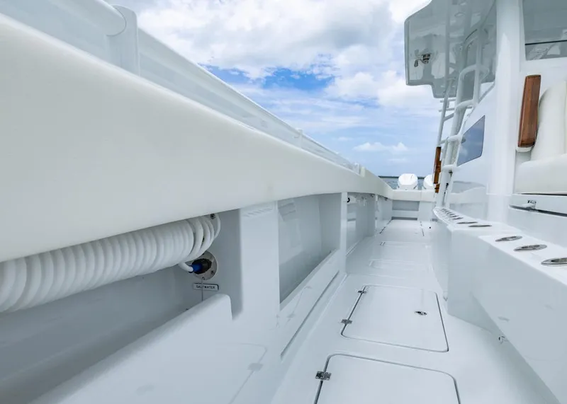 Slide: The Image of Invincible 40 Catamaran 2026 deck view, showcasing sleek design and modern features. - 11