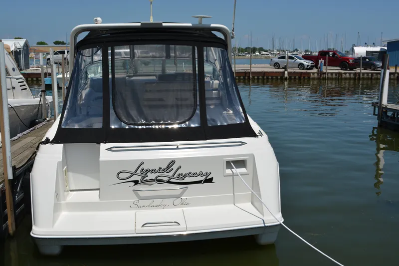 Slide: The Image of 1998 Formula 31 PC boat docked in Sandusky, Ohio marina. - 6