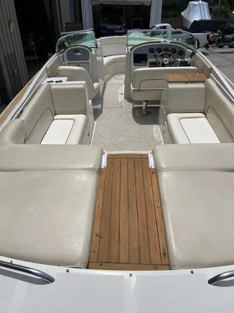 Slide: The Image of 2008 Chris-Craft Launch 28 interior with luxurious seating and elegant dashboard design. - 6