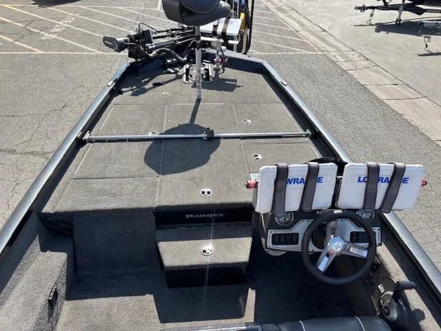 Slide: The Image of 2017 Ranger RT198P fishing boat interior with steering wheel and equipment. - 5