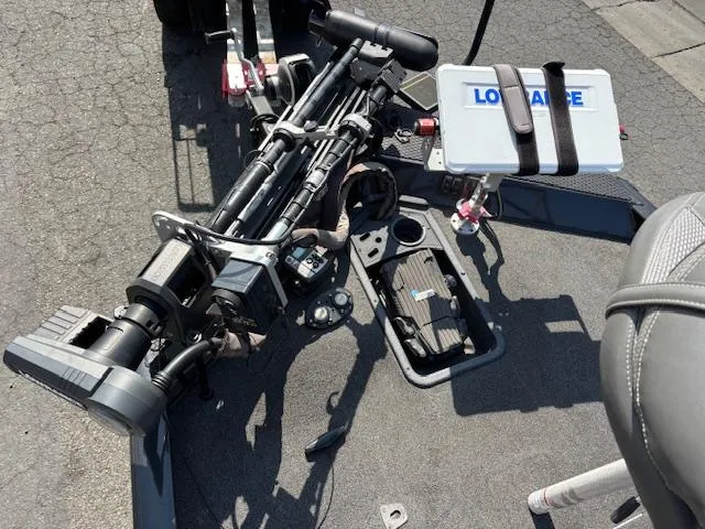 Slide: The Image of 2017 Ranger RT198P boat deck with fishing equipment and Lowrance fish finder. - 6