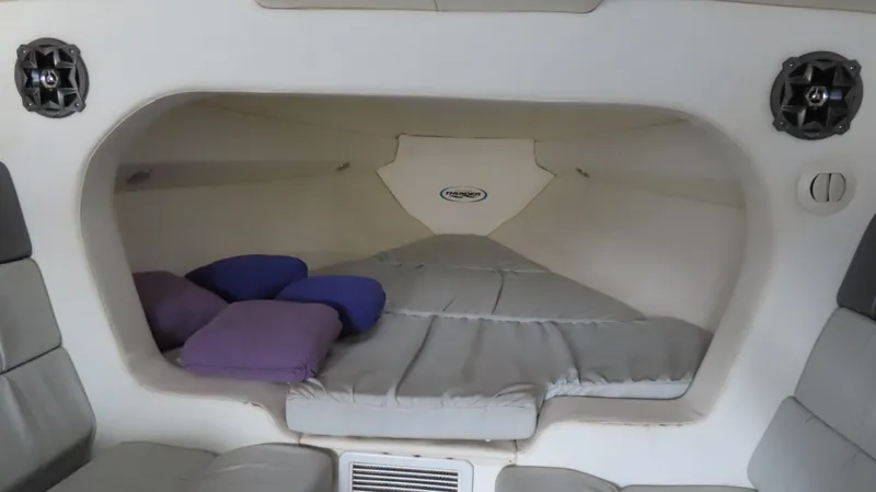 Slide: The Image of 2007 Active Thunder 37 cabin interior with cushions and speakers. - 23