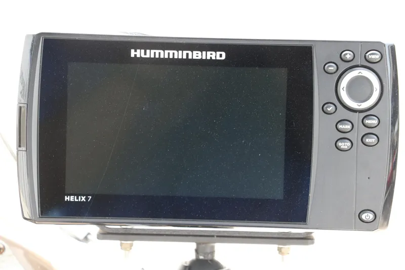 Slide: The Image of Humminbird Helix 7 fish finder on a 2015 Stingray 192 SC boat. - 37