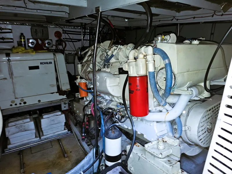 Slide: The Image of Engine room of a 1995 Silverton 46 yacht with Kohler generator. - 28