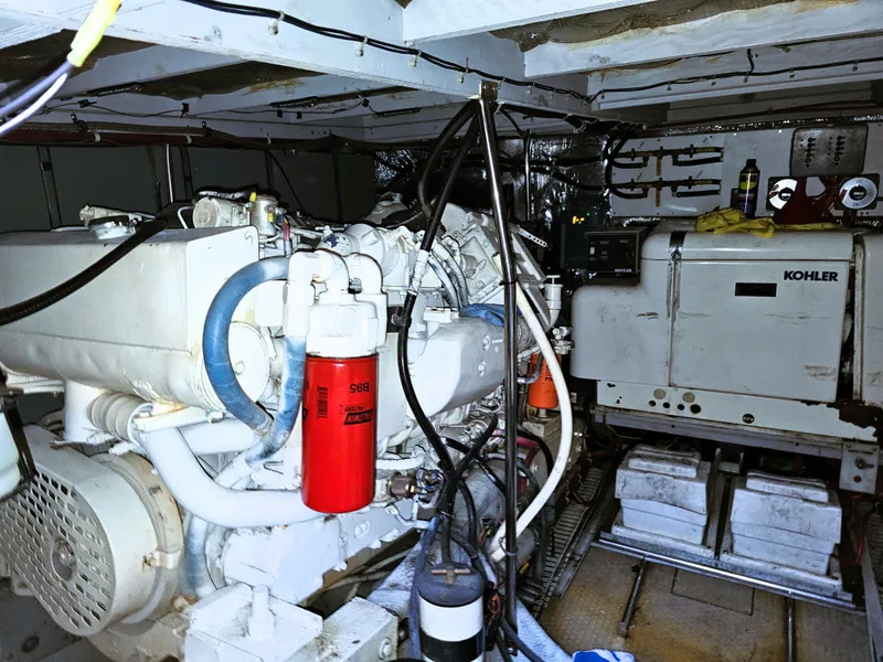 Slide: The Image of Engine room of a 1995 Silverton 46 yacht with Kohler generator. - 29