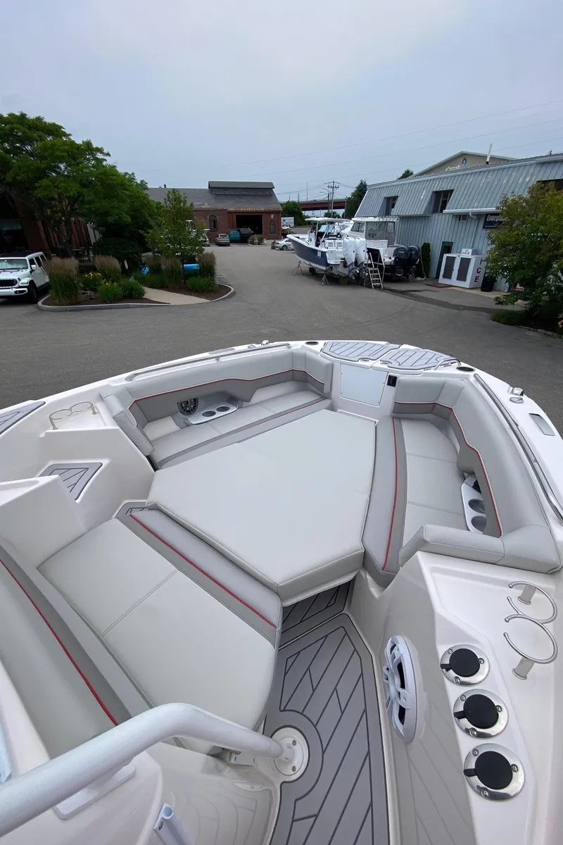 Slide: The Image of Luxurious 2025 Solara S-250 CW boat interior with spacious seating and modern design. - 19