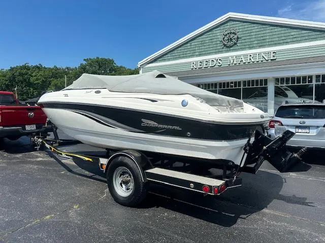 Slide: The Image of 2002 Chaparral 196 SSi boat on trailer at Reeds Marine dealership. - 24