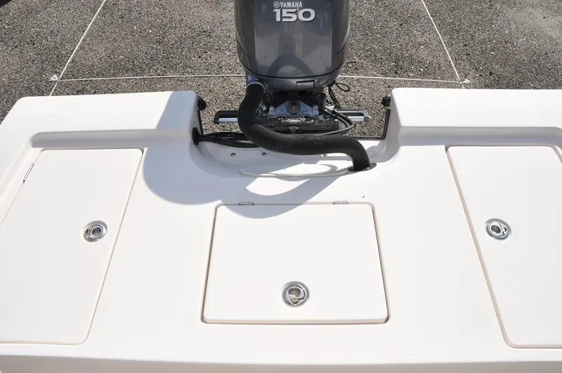 Slide: The Image of 2005 Pathfinder 2200 boat with Yamaha 150 outboard motor, rear deck view. - 9