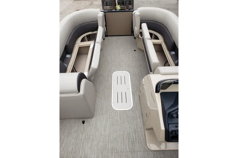 Slide: The Image of 2026 Bentley Pontoons Legacy 243 Cruise interior with spacious seating and modern design. - 10