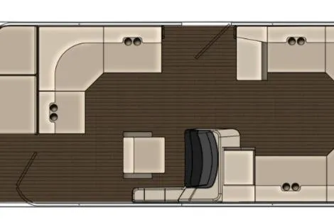 Slide: The Image of 2025 Bentley Pontoons Legacy 243 Cruise floor plan with spacious seating layout. - 4