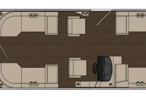Slide: The Image of Floor plan of 2026 Bentley Pontoons Elite 253 QSB, showcasing seating and helm layout. - 1