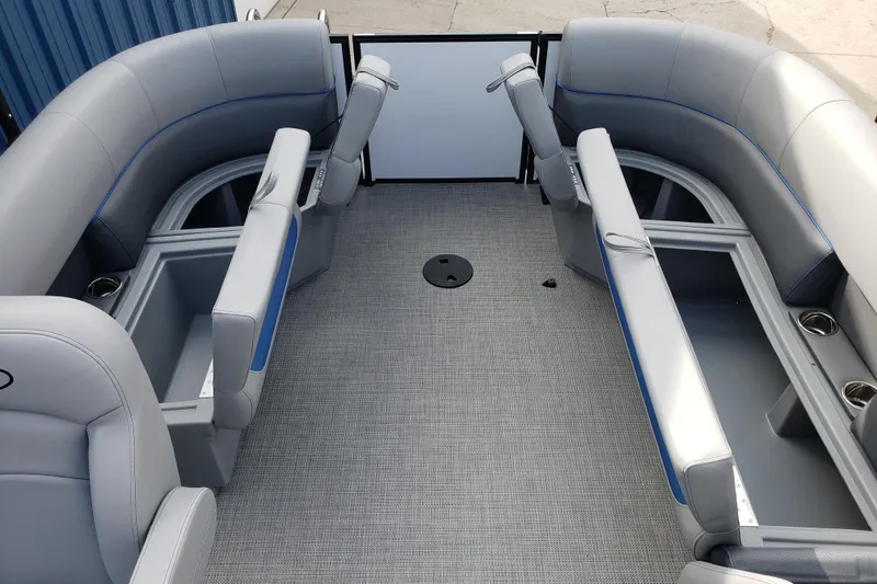 Slide: The Image of 2026 Bentley Pontoons 223 Bolt interior with spacious seating and modern design. - 16