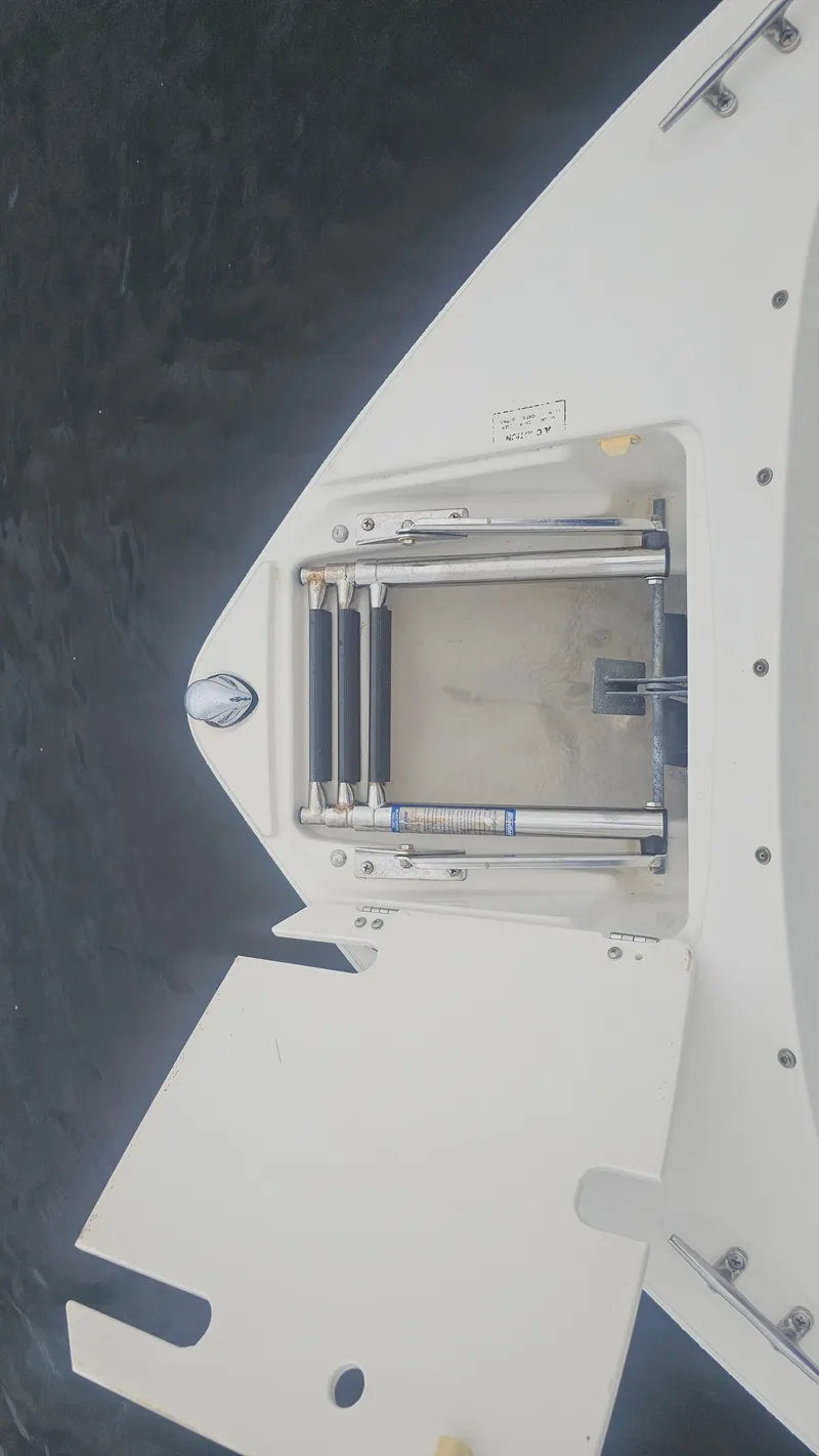 Slide: The Image of 2007 Monterey 214FS Montura boat ladder and hatch detail. - 19