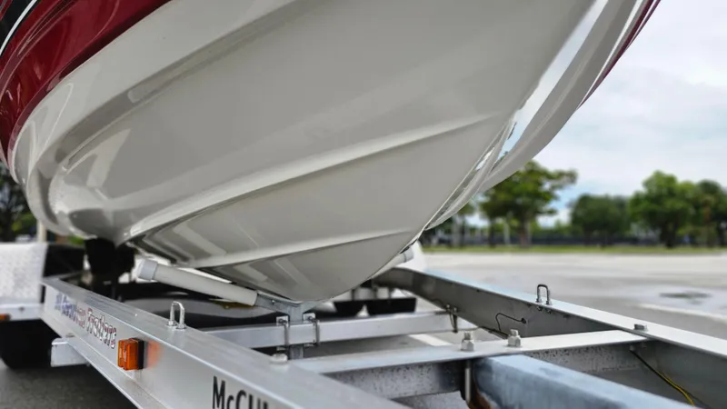 Slide: The Image of 2007 Monterey 214FS Montura boat on trailer, close-up view of hull. - 7