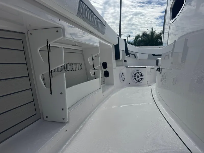 Slide: The Image of 2026 Blackfin 302 CC boat interior with sleek design and modern features. - 24