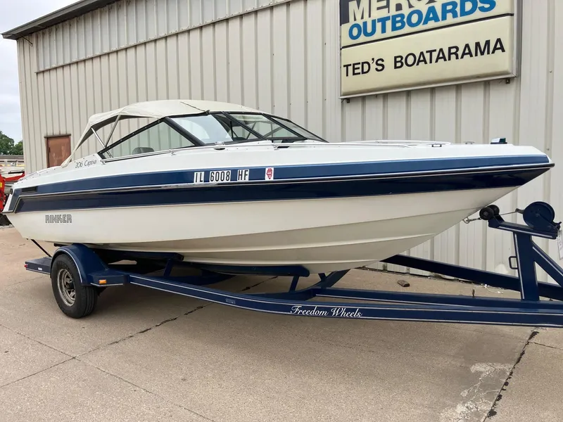 The Image of 1989 Rinker 206 Open Bow boat on trailer at Ted's Boatarama. - 0