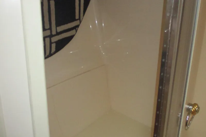 Slide: The Image of Shower area inside 2006 Carver 466 Motor Yacht, featuring sleek design and modern fixtures. - 37