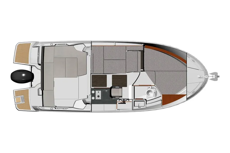 Slide: The Image of Manufacturer Provided Image: Top view layout of 2019 Jeanneau NC 795 boat interior. - 16