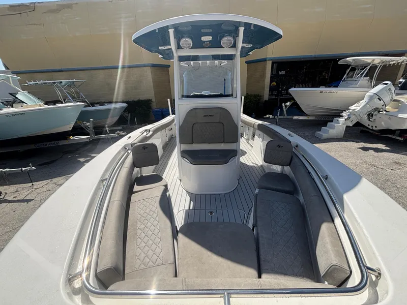 Slide: The Image of 2022 Sea Pro 239 Center Console boat with spacious seating and modern design. - 9