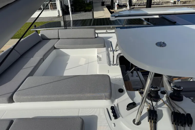 Slide: The Image of Luxurious 2026 Lagoon 43 yacht deck with comfortable seating and modern design. - 3