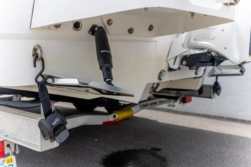 Slide: The Image of 2025 Crevalle 24 HCO boat trailer hitch and rear view details. - 40
