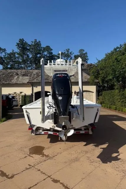 Slide: The Image of 2016 Barker Boatworks Calibouge on trailer, parked in driveway, sunny day. - 18