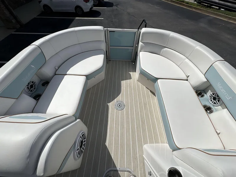 Slide: The Image of Luxurious seating on 2025 South Bay S224 Chill pontoon boat, featuring elegant design and comfort. - 31