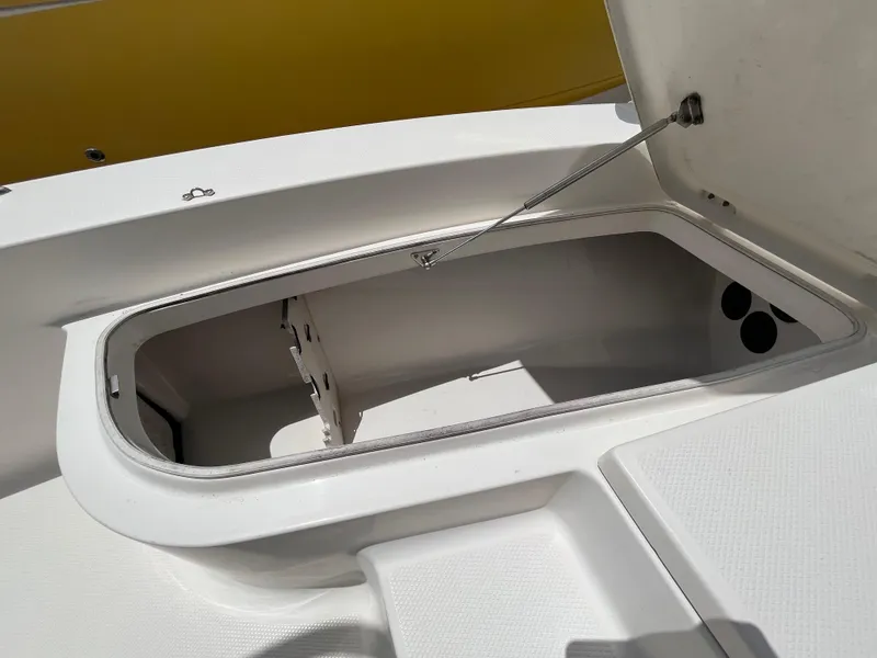 Slide: The Image of Open storage compartment on a 2016 Robalo 206 Cayman boat. - 30