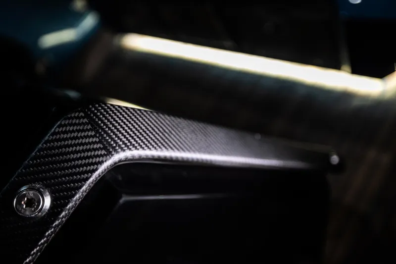 Slide: The Image of Close-up of carbon fiber detail on Introductory ZYARA 44, 2025 model. - 21